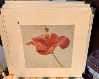 Artist Emily Armour unframed matted watercolors