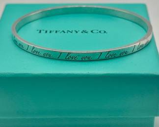 Tiffany & Co. "I love you" Sterling bracelet