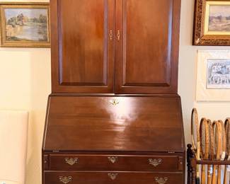 Ephraim Marsh Mahogany Chippendale Style Secretary