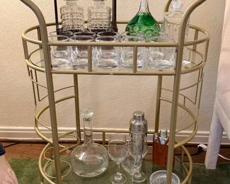 Brass style bar cart