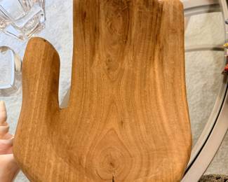Eucalyptus wood cupped hand sculpture