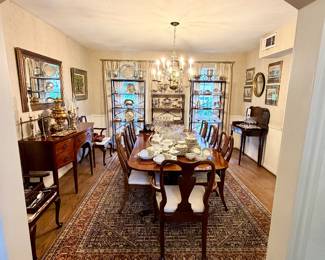 Gorgeous Dining Room FULL of sterling, crystal and more !