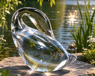 Baccarat glass swan