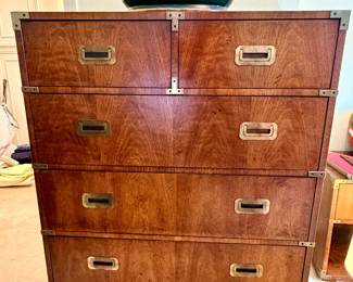 Henredon Vintage Campaign Style highboy dresser - mint condition!
