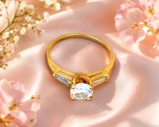 18K European cut vintage setting Jabel wedding ring