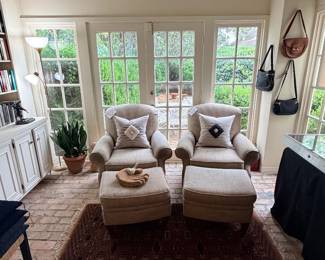 Pair of Mayo upholstered arm chairs