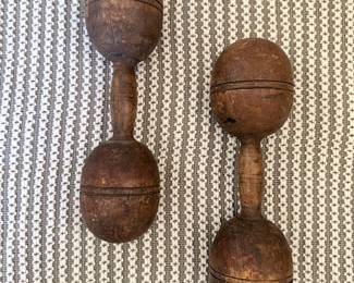 Vintage wooden dumbbells - have you ever seen something so cool!!