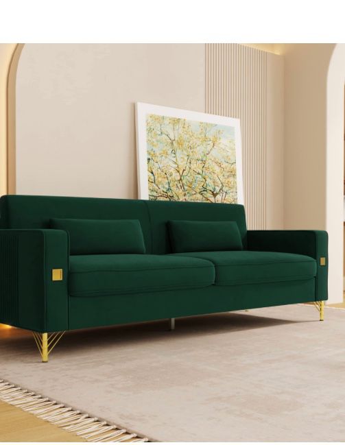 NEW Gorgeous velvet couch.  85.5 inches long