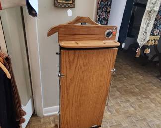 Oak Wood Valet Stand with Heated Trouser Press