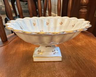 Limoges Footed Bowl with Gold Gilt