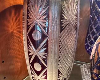 Amethyst CuttoClear Crystal Vase B