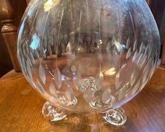 Etched Crystal Footed Bowl