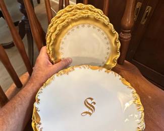 Old Abbey Limoges Gilded Plates