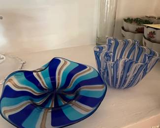 Murano Style Swirl Bowls