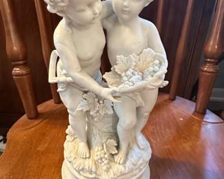 Auguste Moreau Deux Enfants Biscuit Porcelain Figurine