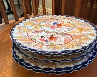 Vintage Kutani Ware Geisha Girl Plates