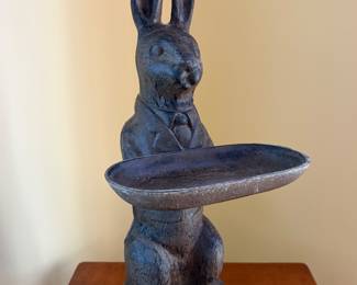 CAST IRON RABBIT BUTLER