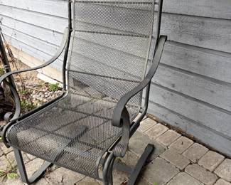 VINTAGE HI BACK SPRING BOUNCE CHAIR - WOODARD?