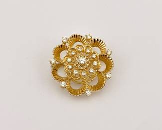 14k diamond brooch