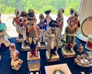 Set of 12 Sitzendorf Napoleonic soldier figurines