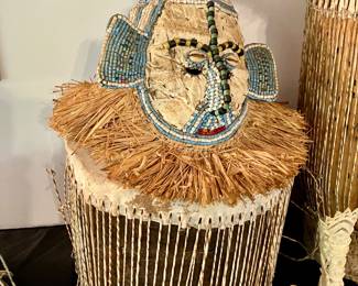 Beaded African Kuba helmet mask #1