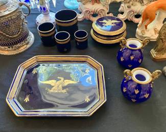 Cobalt Napoleonic eagle and bee