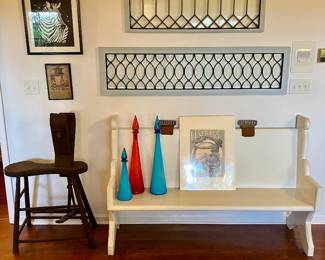 Leaded & beveled glass windows 17”x43” $125, 15” x 60”