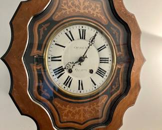 CH Beuve French inlaid wall clock