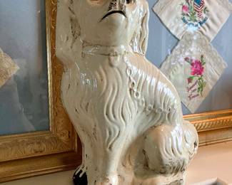 Pair of Staffordshire dogs (they have been drilled for lamps)