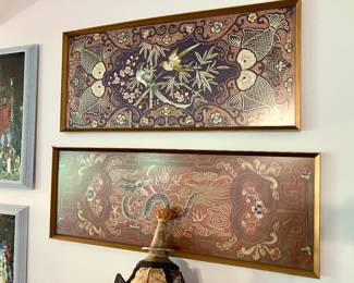 Embroidered Chinese silk textiles