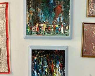 Pair of mid century African paintings