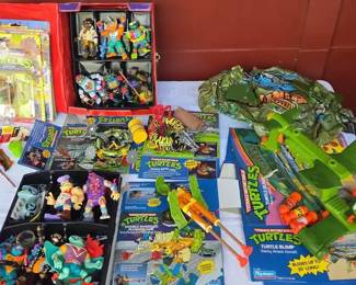 Vintage Teenage Mutant Ninja Turtles TMNT Toy Lot Playmates 1989 1990 Figures Vehicles Accessories