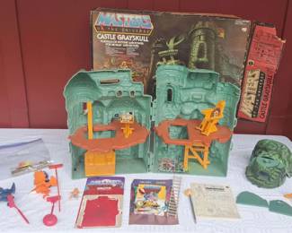 Vintage Masters of the Universe Castle Grayskull Playset with Original Box, Manuals,  Mini Comics