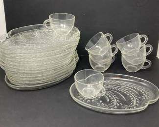 Vintage Federal Glass Homestead Snack Dessert Set 1950s