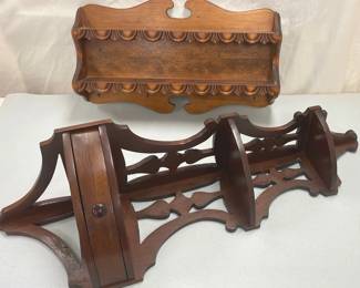 Bespoke Pair Of Carved Wall Shelves