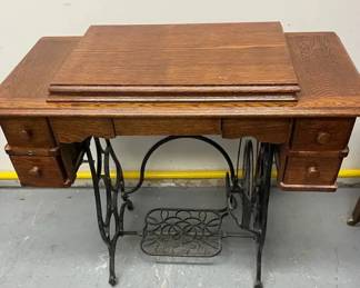 Antique Built In Sewing Machine Table