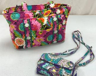 Vera Bradley Bloom Bag And Retired Heather Paisley Wallet