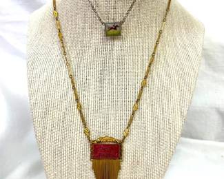Art Deco Necklace And Art Nouveau Lapel Pin