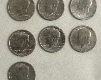 1971D Kennedy Half Dollars 7 Total