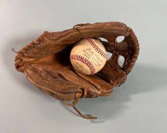Sandy Koufax Branded Baseball and Kids Glove