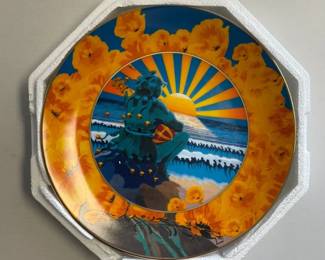 Grateful Dead collector plate Sunset Jester Stanley Mouse