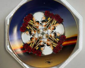 Grateful Dead collector plate Lightening Rose Stanley Mouse