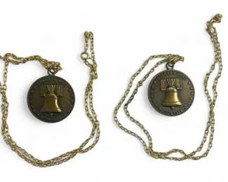 Pair of Liberty Bell Bicentennial pendants