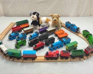Thomas the Train Wood And Metal Beanie Babies Pretzel, Schnitzel And Darling