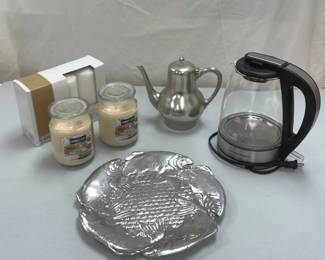Metawa Holland Pewter Tea Kettle, Arthur Court Fish Plate And More