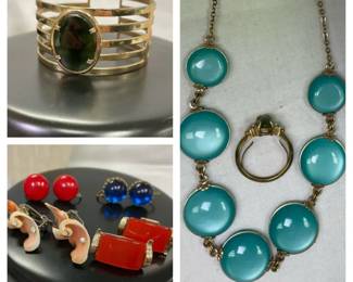 Modern Vintage Jewelry Clip On Earrings, Cuff And More