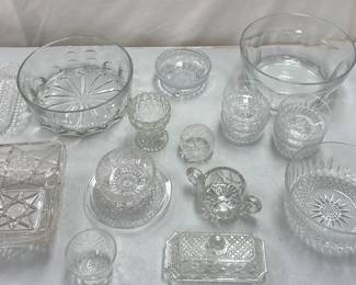 Cut Glass And A Few Crystal Serving Dishes