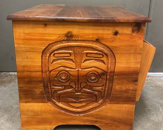 Indigenous Inspired Hand Carved End Table