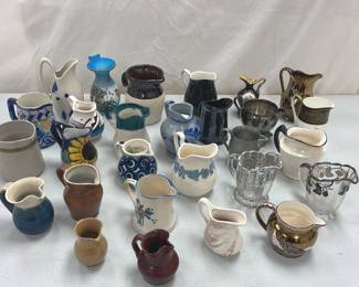 Earthen Pottery And Metallic Detail Pitchers