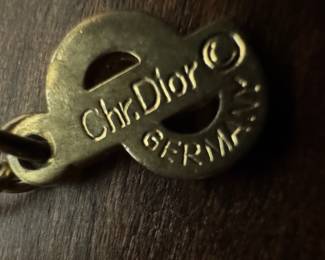 Vintage Christian Dior Crystal & Enamel Gold Tone Necklace